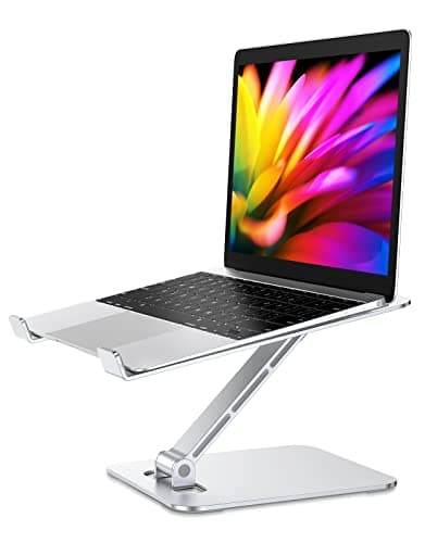 Zewwen Laptop Stand for Desk, Ergonomic Adjustable Foldable Computer Stand with Heat-Vent, Aluminium Alloy Laptop Riser Compatible with MacBook...