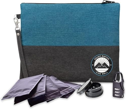 Smell Proof Bag with Lock, Dog-Tested Odor Proof Stash Bag, Scent Proof Containers for Herbs Coffee Tea Oils, Money Organizer & Travel Medicine...