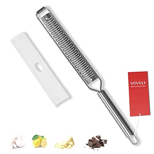 VOVOLY Lemon Zester, Cheese Grater, Parmesan Cheese, Ginger, Garlic, Nutmeg, Chocolate, Citrus, Lime Zester & Grater, Kitchen Tool with Razor-Sharp...