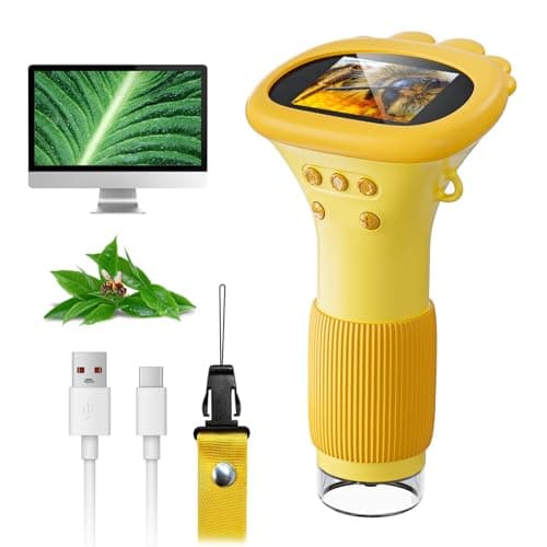 Microscope for Kids, SKYBASIC 2" IPS Screen 1000X Handheld Digital Microscopes HD Pocket Portable Mini USB Microscope Camera, PC Compatible,...