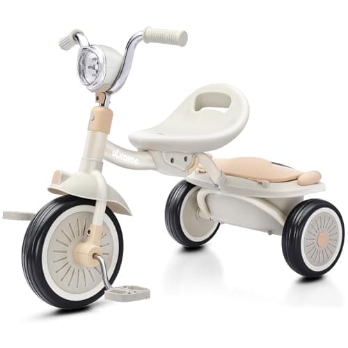 UBRAVOO Baby Tricycle, Foldable Toddler Trike with Pedals, Cool Lights, Durable Wheels and Comfortable Seat, Baby First Walker Trike for 1-5 Years...