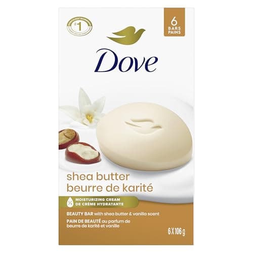 Dove Beauty Bar Savon pour peau nourrie et radieuse, beurre de karité, enrichit la peau, 106 g 6 pièces