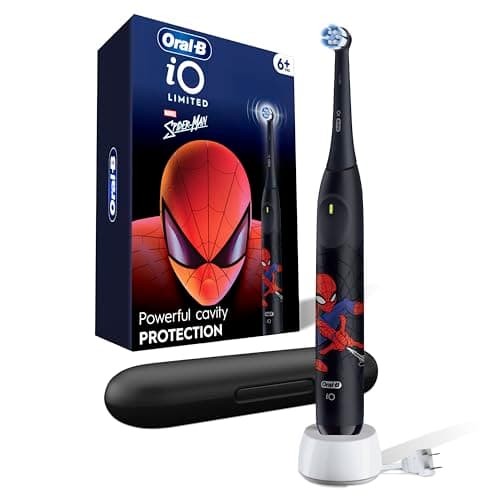 Brosse à dents électrique rechargeable Oral-B iO Kids Limited, Spiderman avec 1 tête de brosse pour soins doux - Capteur de pression automatique pour protéger...