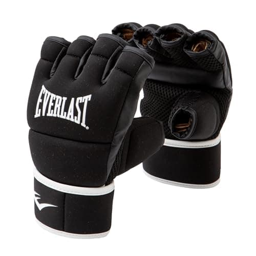 Everlast Core Kickboxing Gloves - Fingerless Design, Multi-Purpose, Knuckle Padding, Ergonomic Grip Bar, Mesh Palms - Great for Kickboxing,...