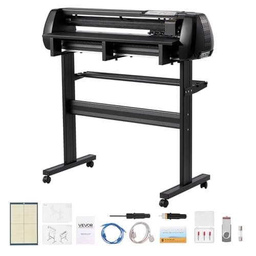 VEVOR Vinyl Cutter Machine, 34 inch Max Feed Width, Dual Blades, Adjustable Force and Speed, LED Display, Vinyl Plotter Cutter Printer with...