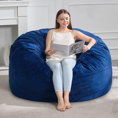 Bean Bag Chair Bean Bag Chairs for Adults Giant Bean Chairs with Velvet Cover, Large Bean Bag Chairs for Adults Beanbag Chair for Living Room,...
