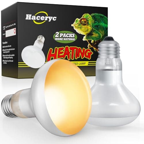 Haceryc Lot de 2 lampes chauffantes pour reptiles, 100 W simulent la lumière naturelle du soleil, ampoules chauffantes pour amphibiens, ampoules chauffantes pour reptiles, dragon barbu,...