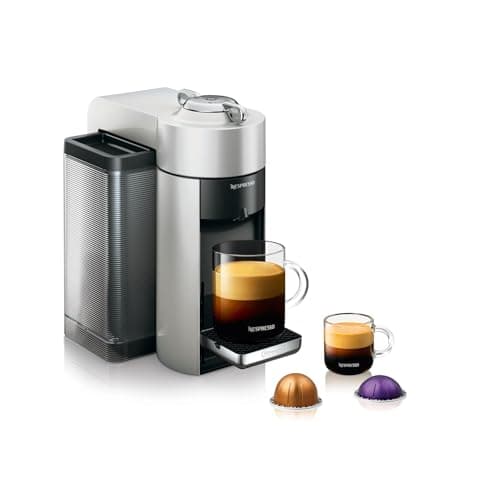 Machine à café et expresso Nespresso Vertuo à portion individuelle par De'Longhi, argent