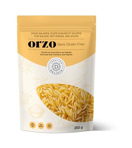 CRÉATION DELICIA Pâtes Orzo Sans Gluten (Originales, 4 x 250g) | Pâtes riches en protéines à base de farine de riz, de pomme de terre et de fécule de tapioca, faibles en gras,...
