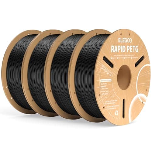 ELEGOO Rapid PETG Filament 1,75 mm Noir 4KG, Filament d'imprimante 3D Max 600 mm/s Impression haute vitesse, Précision dimensionnelle...