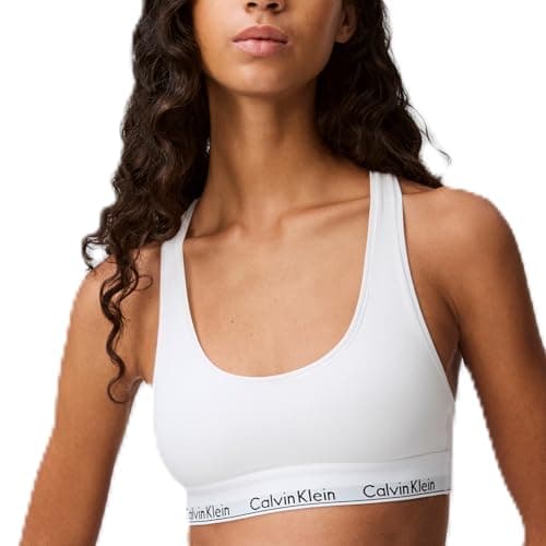 Calvin Klein Women's Modern Cotton Bralette, White, Medium