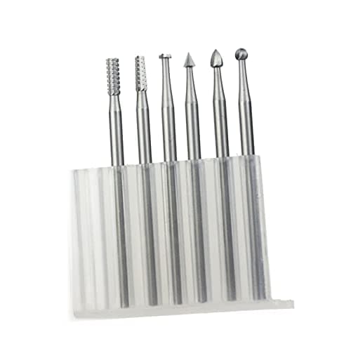 Luo ke 6 pièces mèches de routeur de gravure en acier au tungstène à tige de 3/32 pouces, forets de sculpture en ambre olive pour outils rotatifs (embouts de sculpture de 2,3 mm)