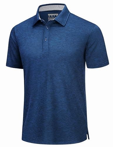 TACVASEN Polo actif pour hommes Polos pour hommes pour le travail Chemise à manches courtes Chemises pour hommes Chemises de golf Chemise à col pour hommes Chemises de sport...