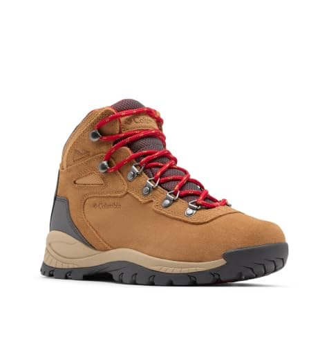 Columbia Womens Newton Ridge Plus Waterproof Amped, Elk/Mountain Red, 8