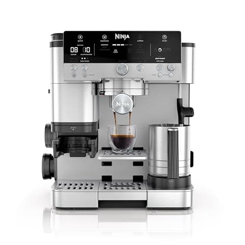 Machine à expresso Ninja, série Luxe Café Premier, cafetière filtre et infusion rapide à froid, broyeur intégré, doseur assisté, mousseur mains libres,...
