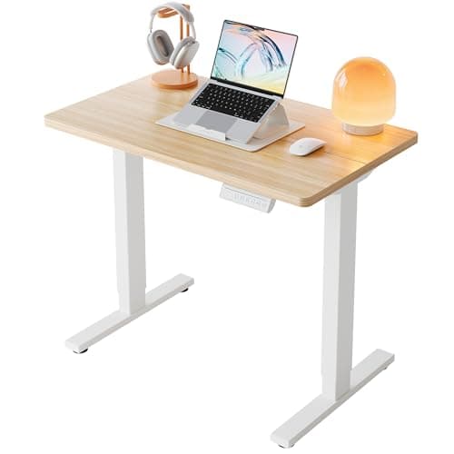 HUANUO Bureau debout électrique 32 x 19 pouces à hauteur réglable, 4 réglages de hauteur de mémoire, bureau assis-debout pour bureau à domicile et ordinateur...