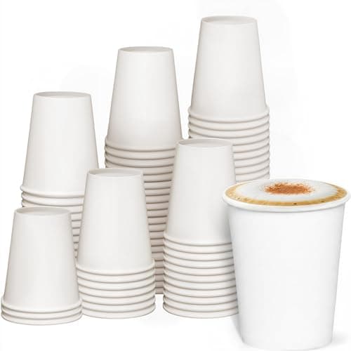 GUSTO [8 oz – 100 unités] Gobelets jetables en papier blanc, tasses à café chaud – Tasses chaudes respectueuses de l'environnement – ​​Anciennement emballage confortable