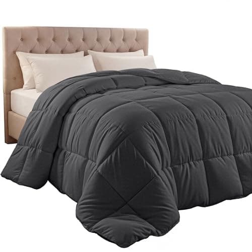 Utopia Bedding Couette Queen avec insert de couette, couette grise matelassée avec languettes d'angle, couettes alternatives cousues dans une boîte, taille Queen 88 x 88...