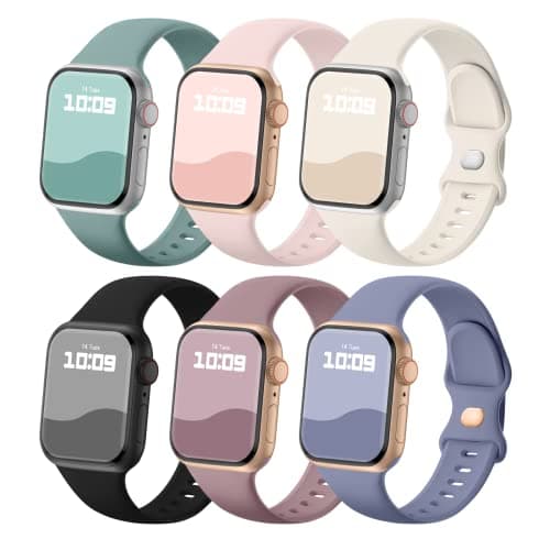 Sport Bands Compatible with Apple Watch Band 38mm 40mm 41mm 42mm 44mm 45mm 46mm 49mm, Soft Silicone Sport Strap Wristbands for iWatch Ultra 3 2 1,...