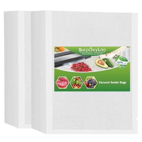 SurpOxyLoc Sacs de scellage sous vide pour congélateur, taille 200 pintes, 6 pouces x 10 pouces, pour aliments, sans BPA, robustes de qualité commerciale, sous vide, sûrs, universels...