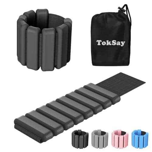 Wearable Wrist & Ankle Weights - (1LB/2LB/4LB), Silicone Bracelet Wrist Bangles for Men Women, Workout Resistance Weights for...