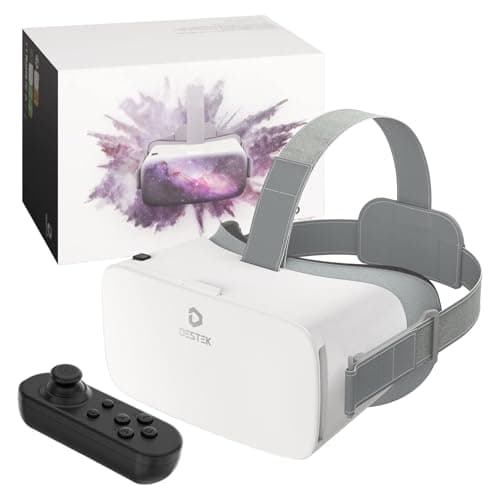 DESTEK V5 VR Headset for Phone w/VR Gamepad, 128 Premium VR apps Included, Anti-Blue Eyes Protected HD Lenses, 110° FOV Virtual Reality Headsets...