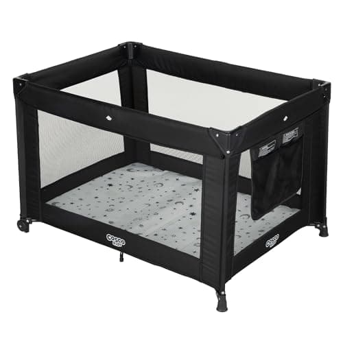 Parc Cosco Kids Origins, parc pour bébé, parc de voyage portable avec pliage compact, roues et rangement intégré – Twinkle Twinkle