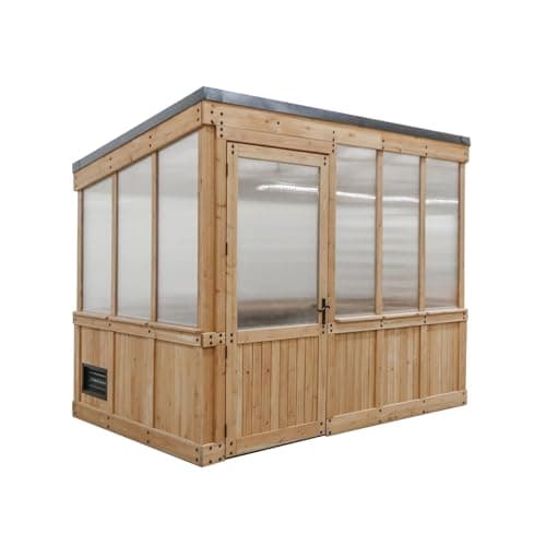 Backyard Discovery Willow Greenhouse 2.7 m x 1.8 m, Exterior and Interior Hose Hook-up, Passive and Active Venting, Insulated Walls, PowerPort and...