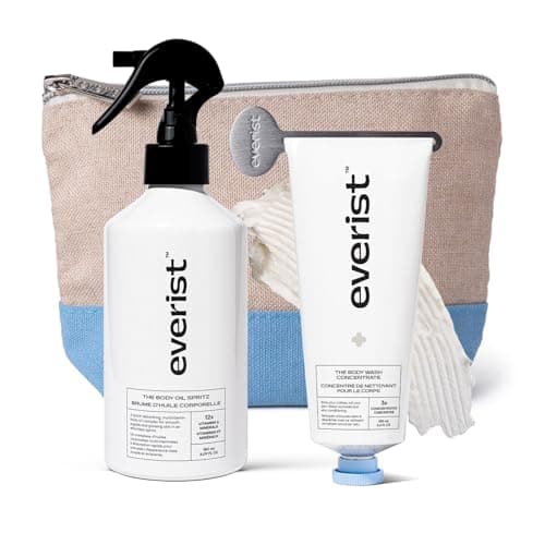 Everist The Hydrating Ritual Set - 3.4 fl. oz Body Wash Concentrate & 6.09 fl. oz Post Shower Body Spritz in Jute Travel Bag - Cleansing &...
