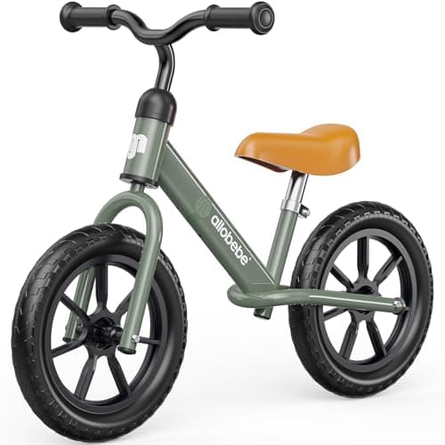 allobebe Vélo d'équilibre pour tout-petits de 2 ans, vélo à pousser de 12 pouces pour les 2 à 5 ans, vélo sans pédale pour enfants avec siège et guidon réglables