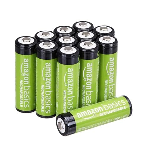 Amazon Basics Lot de 12 piles rechargeables AA NiMH Performance, 2 000 mAh, recharge jusqu'à 1 000 fois, préchargées