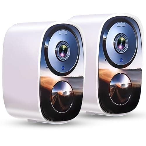 Pack de 2 caméras de sécurité sans fil - Caméras de sécurité WiFi extérieures, vision nocturne couleur, détection AI/PIR, conversation bidirectionnelle, Cloud/SD, résistant aux intempéries, batterie...