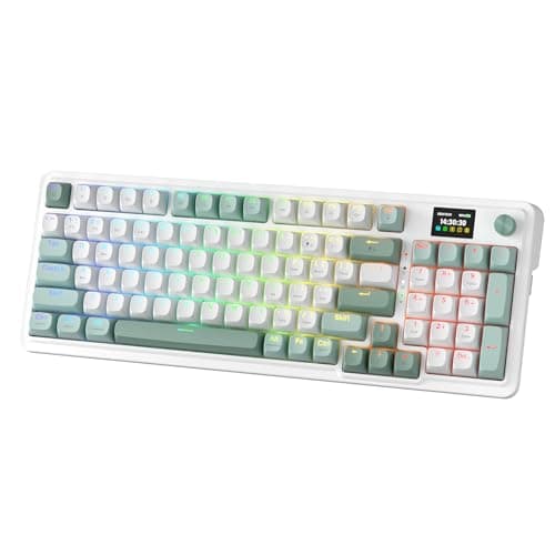 Clavier de jeu à joint sans fil Redragon K719 avec écran et bouton Hype, clavier mécanique à 95 touches, écran d'informations TFT 1,14 pouces à contrôle facile, 5 couches...