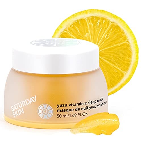 Saturday Skin Yuzu Masque de nuit pour le sommeil à la vitamine C Soins de la peau coréens Masque de nuit éclaircissant au rétinol niacinamide, végétalien lisse la peau et réduit...