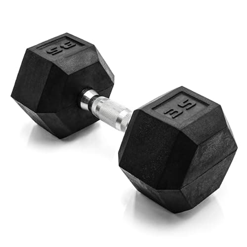 CAP Barbell Poids d'haltère hexagonal avec revêtement en caoutchouc de 35 lb