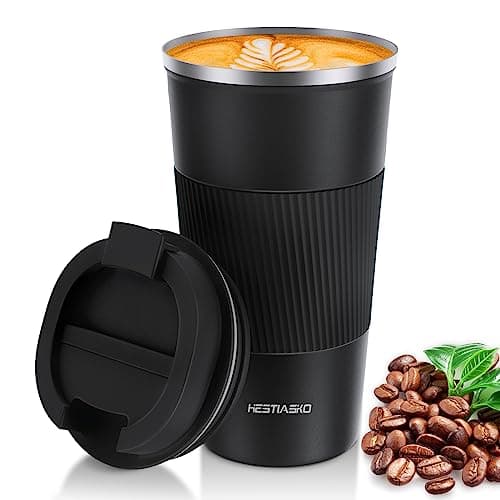 Hestiasko 17 oz Coffee Mug, Double Walled Vacuum Travel Mug, Leakproof Travel Coffee Mug with Lid, 304 Stainless Steel Insulated Coffee Mug for Hot...