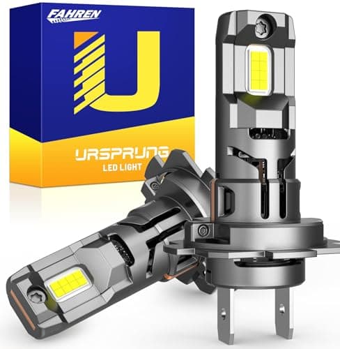 FAHREN 2026 H7 LED Headlight Bulbs, 40000LM 1000% Super Brightness H7 LED Bulbs, 1:1 Mini Size Plug and Play, 6500K Cool White H7 Halogen...