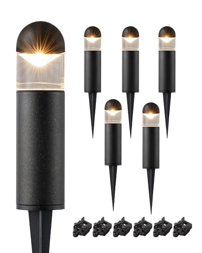 EDISHINE Éclairage paysager basse tension, 12 V 3 W 3000 K Blanc chaud, Bornes d'éclairage extérieures électriques avec connecteurs, Allée de sentier LED étanche...