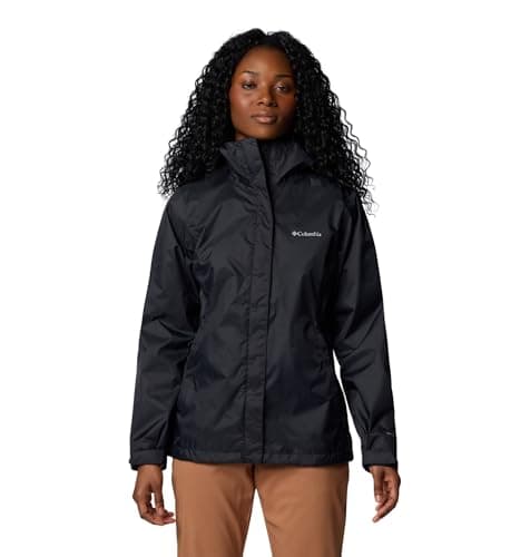 Columbia Arcadia II Veste de pluie imperméable pour femme Noir Taille L