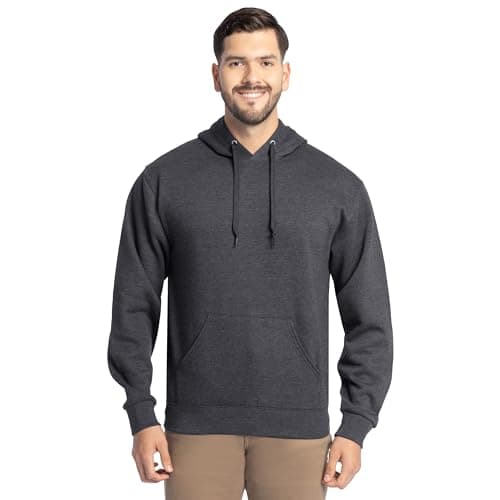Fruit of the Loom Men's Eversoft Fleece Sweatshirts & Hoodies, Pullover-Black Heather, X-Large