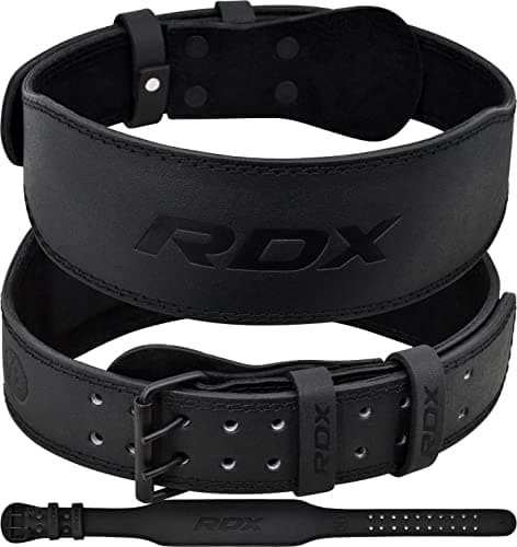RDX Ceinture d'haltérophilie Gym Fitness, cuir de vachette, support lombaire rembourré de 4" 6", 10 trous réglables, soulevés de terre de musculation de dynamophilie...