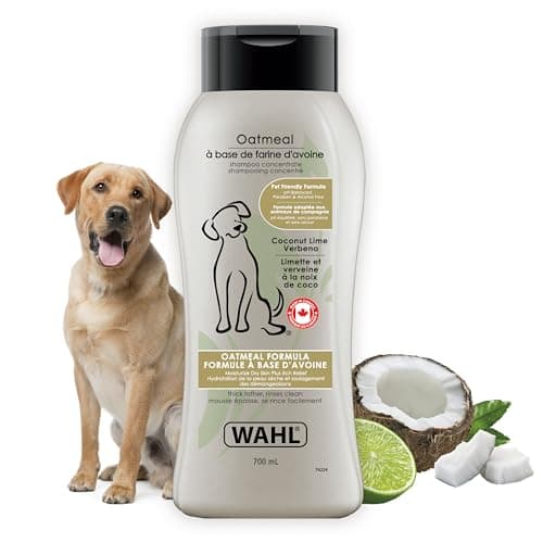 Wahl Canada Dog Oatmeal Shampoo, Plant Derived Shampoo in Coconut, Lime, Verbena to Help Sooth Dry Itchy Skin, Paraben-Free, 700ml, Model 58322