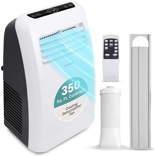 Climatiseur électrique portable SereneLife - 900 W 8000 BTU Système de climatisation de pièce intérieure froide AC enfichable avec refroidisseur, déshumidificateur,...