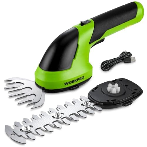 WORKPRO 7.2V 2-in-1 Cordless Grass Shear/Hedge Trimmer, Handheld Shrubbery Trimmer with Charger