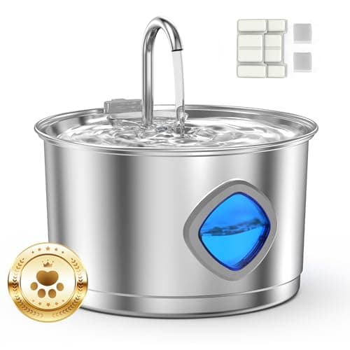 Premium Stainless Steel Cat Water Fountain:94.7oz/2.8L Automatic Pet Fountain for Cats Indoor, Quiet Cat Water Bowl Dispenser-Gifts for Cats &Small...