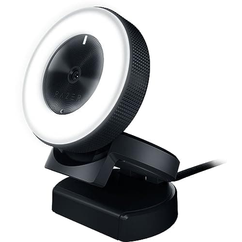 Webcam Razer Kiyo Streaming : Full Hd 1080p 30 Fps / 720p 60 Fps - Anneau lumineux avec luminosité réglable - Microphone intégré - Autofocus - Fonctionne avec...