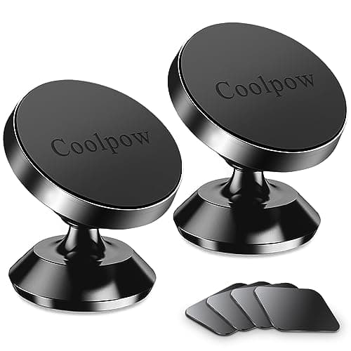 【2-PACK】 Support de téléphone magnétique pour voiture, [Aimant puissant] Support de téléphone portable magnétique pour tableau de bord universel pour voiture [Rotation à 360 °] Voiture magnétique mains libres...
