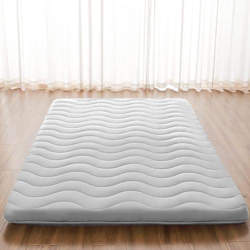 Matelas de sol japonais, mousse confortable 100 % haute densité, matelas pliable épais de 3,2 pouces, tapis de couchage Tatami, idéal pour le confort et le soutien,...