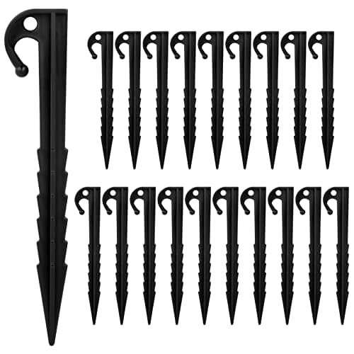 Kioiner 20 Pcs Plastic Tent Pegs, 5.7inch Tent Stakes Durable Ground Tent Pegs Camping Caravan Pegs Outdoor Yard Ground Anchor for Garden Outdoor...