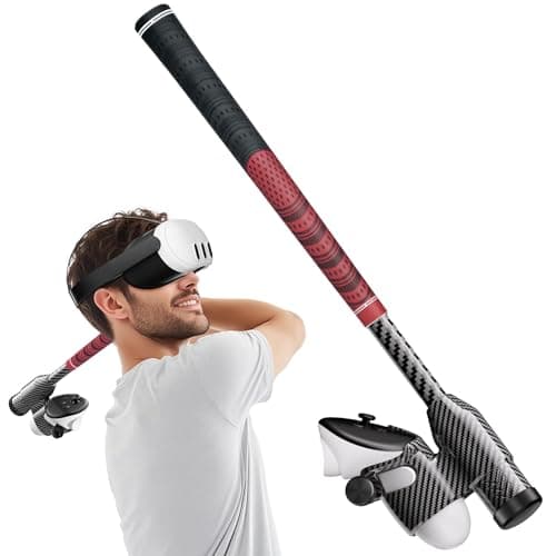 VR Golf Club Handle Grip for Quest 3/3S - Premium Carbon Fiber Grip, Non-Slip Design & Precision Tracking - Realistic Weighted Controller...